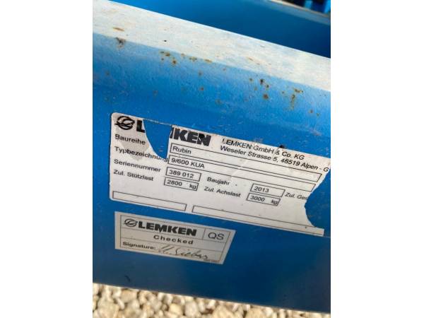 Дискова борона Lemken Rubin 9/600 KUA (2013)