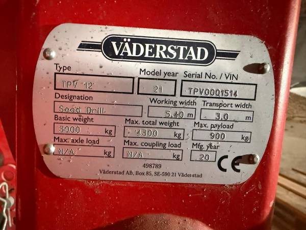 Сівалка Vaderstad Tempo TPV 12 (2020)