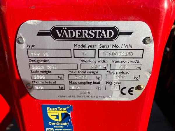 Сівалка Vaderstad Tempo TPV 12 (2016)
